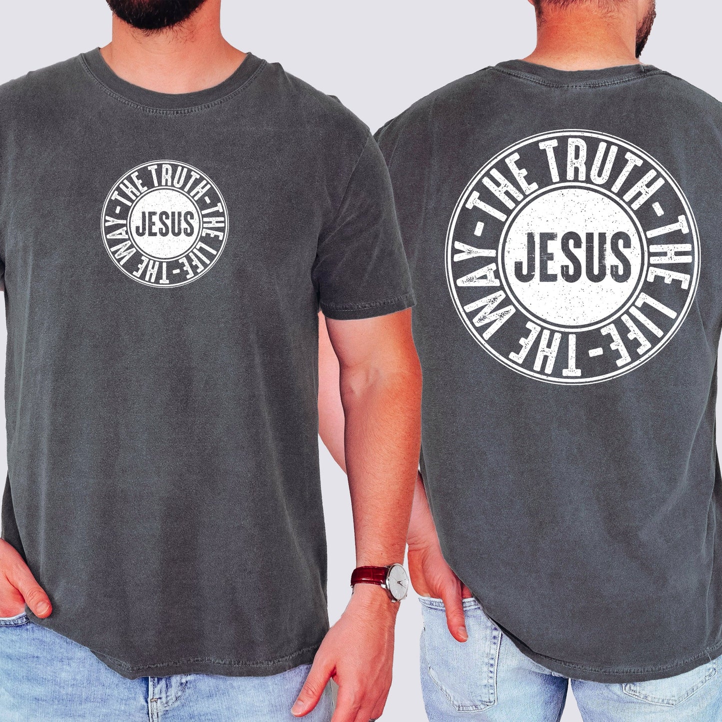 Jesus, The Way, The Truth, The Life, Circle, Christian, Religious, Faith, Gospel Tshirt Comfort Colors T-Shirt