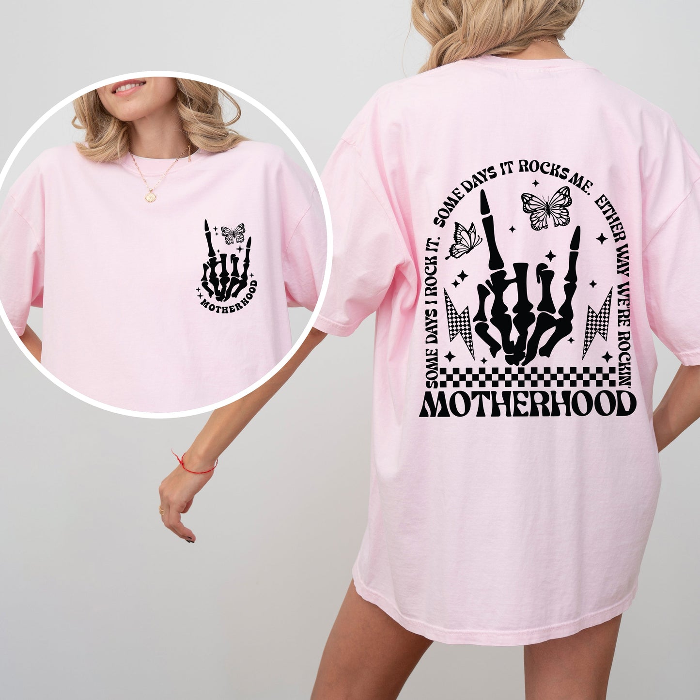 Motherhood Rocks, Mother's Day, Skeleton, Trend Comfort Colors Tshirt