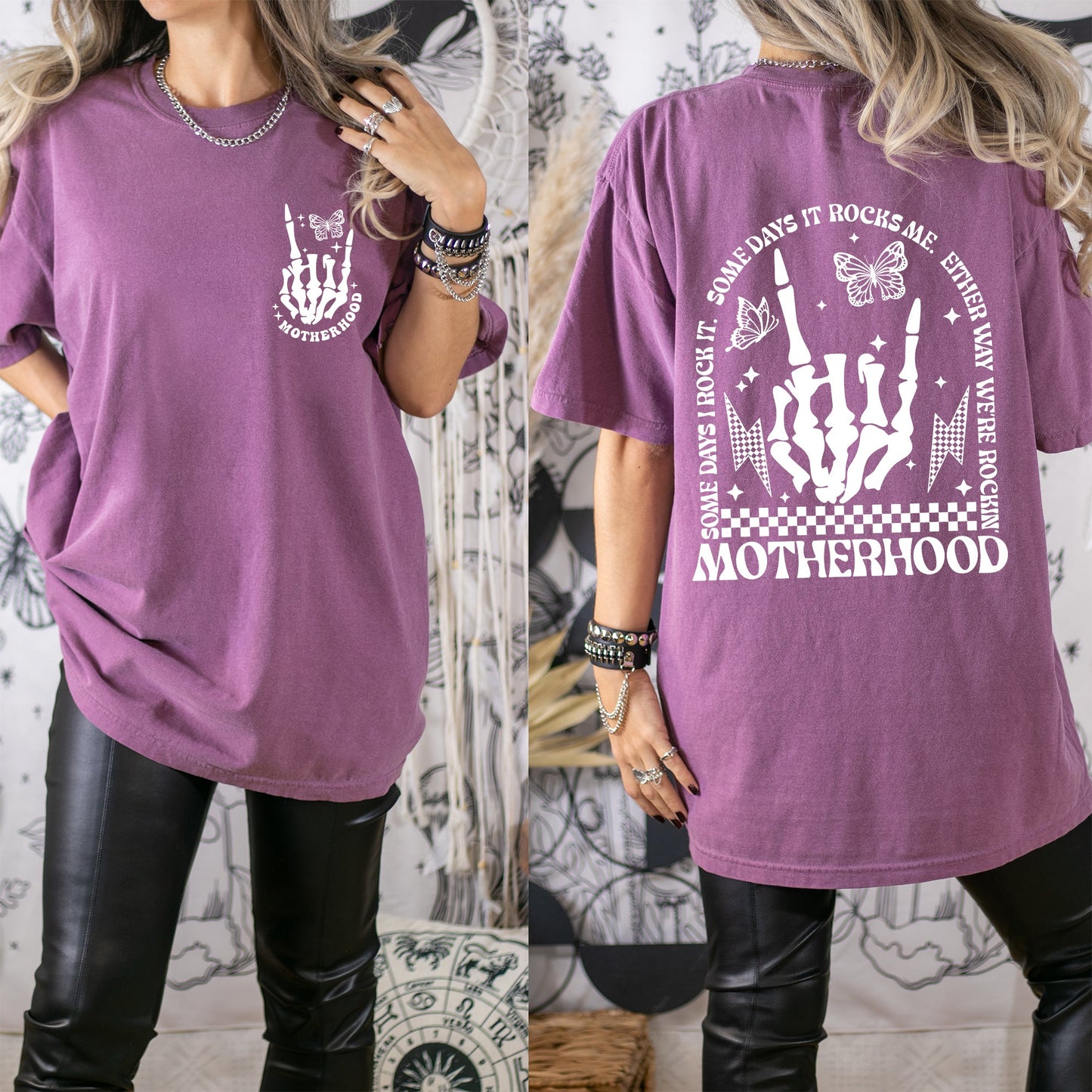 Motherhood Rocks, Mother's Day, Skeleton, Trend Comfort Colors Tshirt