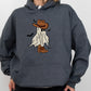 Mini Cowboy Ghost, Funny, Retro, Aesthetic, Vintage, Hoodie, Hooded Sweatshirt