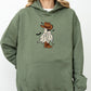 Mini Cowboy Ghost, Funny, Retro, Aesthetic, Vintage, Hoodie, Hooded Sweatshirt