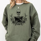 Reading Skeleton, Book Lover, Retro, Aesthetic, Vintage Sweatshirt