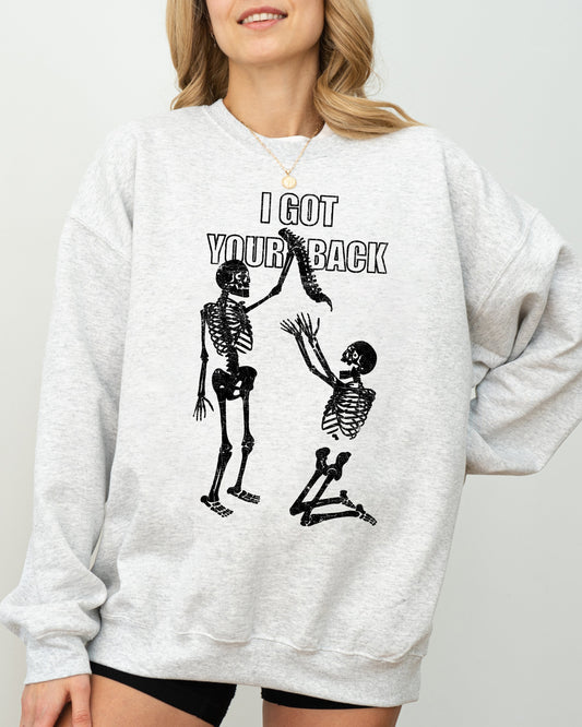 I Got Your Back, Funny Skeleton, Retro, Aesthetic, Vintage Sweatshirt