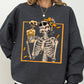 Coffee Lover Skeleton Lady, Mom, Retro, Aesthetic, Vintage Sweatshirt