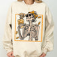 Coffee Lover Skeleton Lady, Mom, Retro, Aesthetic, Vintage Sweatshirt