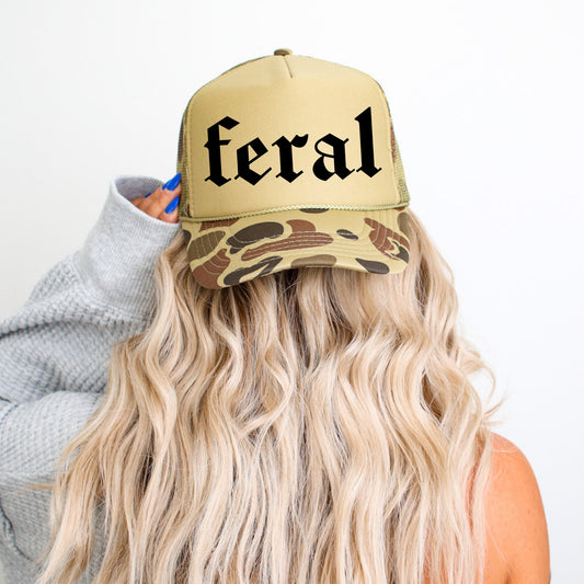 Feral Camo Snapback Trucker Hat