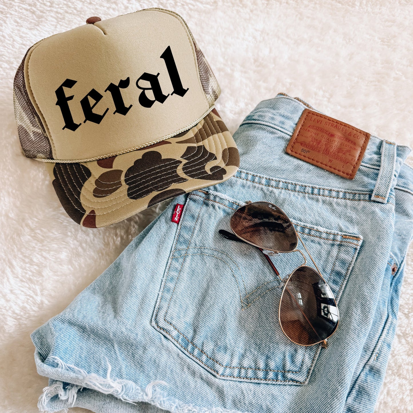 Feral Camo Snapback Trucker Hat