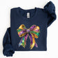 Mardi Gras, Bow, Coquette, Carnival, Fleur de Lis, Fat Tuesday, Parade Sweatshirt