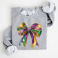 Mardi Gras, Bow, Coquette, Carnival, Fleur de Lis, Fat Tuesday, Parade Sweatshirt