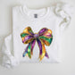 Mardi Gras, Bow, Coquette, Carnival, Fleur de Lis, Fat Tuesday, Parade Sweatshirt