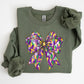 Mardi Gras, Coquette, Bow, Carnival, Fleur de Lis, Fat Tuesday, Parade Sweatshirt