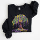 Mardi Gras, Bead Tree, Coquette, Carnival, Fleur de Lis, Fat Tuesday, Parade Sweatshirt