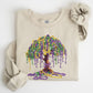 Mardi Gras, Bead Tree, Coquette, Carnival, Fleur de Lis, Fat Tuesday, Parade Sweatshirt