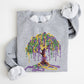 Mardi Gras, Bead Tree, Coquette, Carnival, Fleur de Lis, Fat Tuesday, Parade Sweatshirt