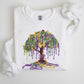 Mardi Gras, Bead Tree, Coquette, Carnival, Fleur de Lis, Fat Tuesday, Parade Sweatshirt