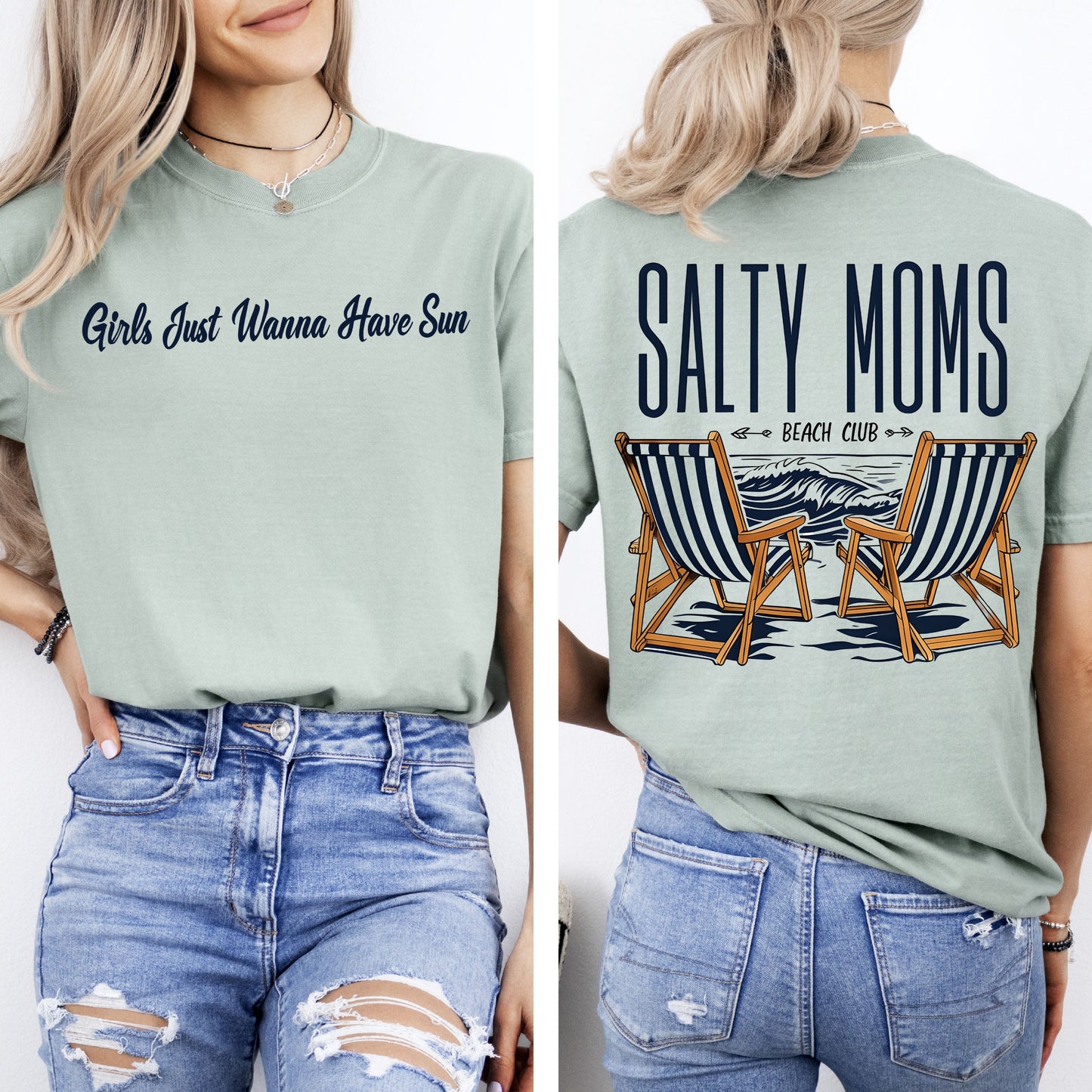 Salty Moms Beach Club, Mother's Day, Sun, Summer Tshirt Comfort Colors T-Shirt