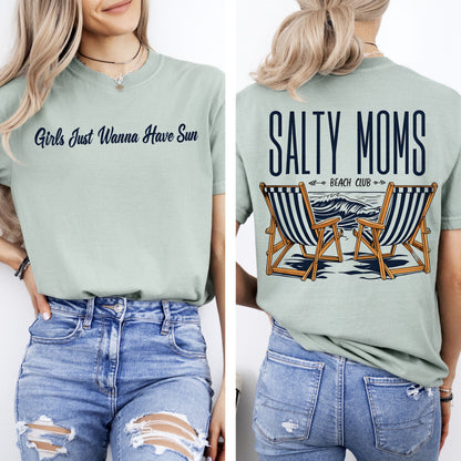 Salty Moms Beach Club, Mother's Day, Sun, Summer Tshirt Comfort Colors T-Shirt