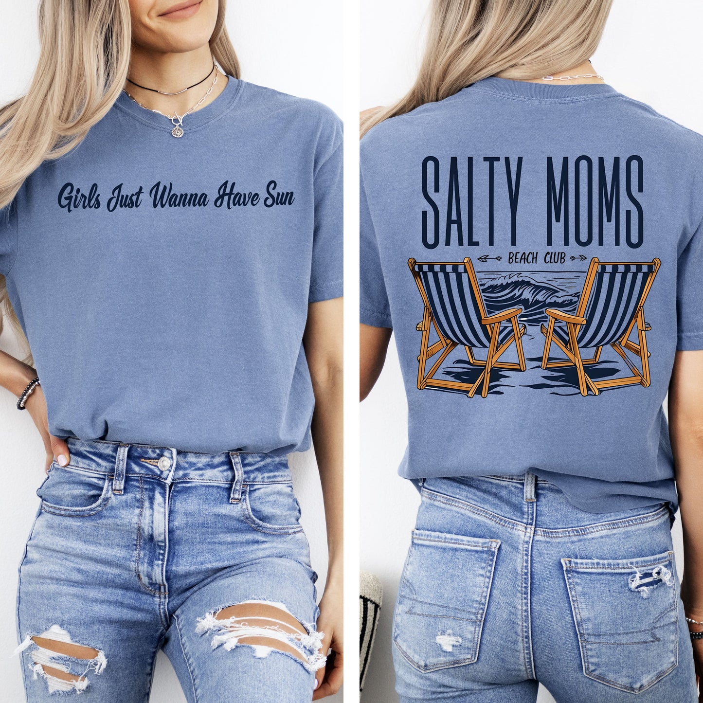 Salty Moms Beach Club, Mother's Day, Sun, Summer Tshirt Comfort Colors T-Shirt