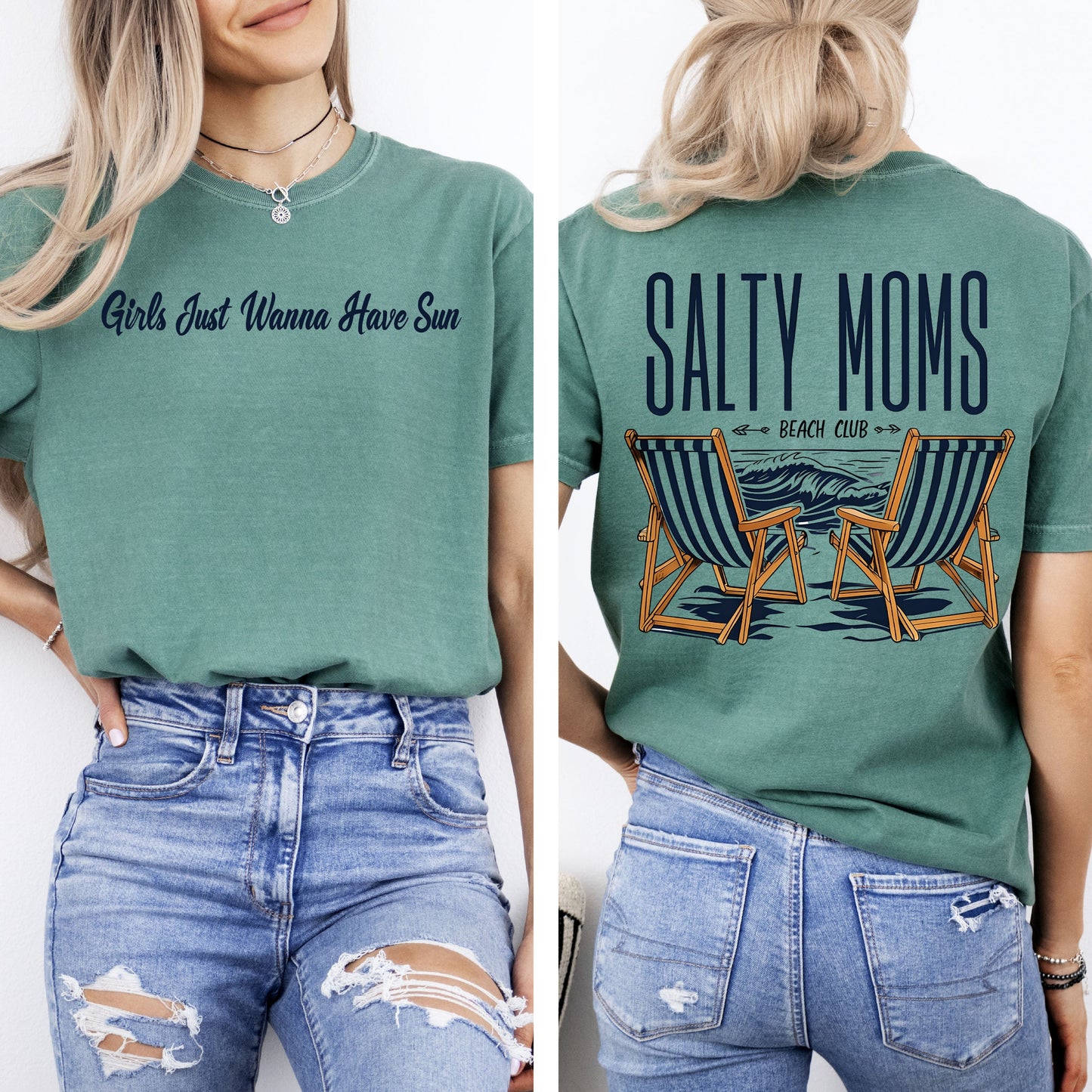 Salty Moms Beach Club, Mother's Day, Sun, Summer Tshirt Comfort Colors T-Shirt