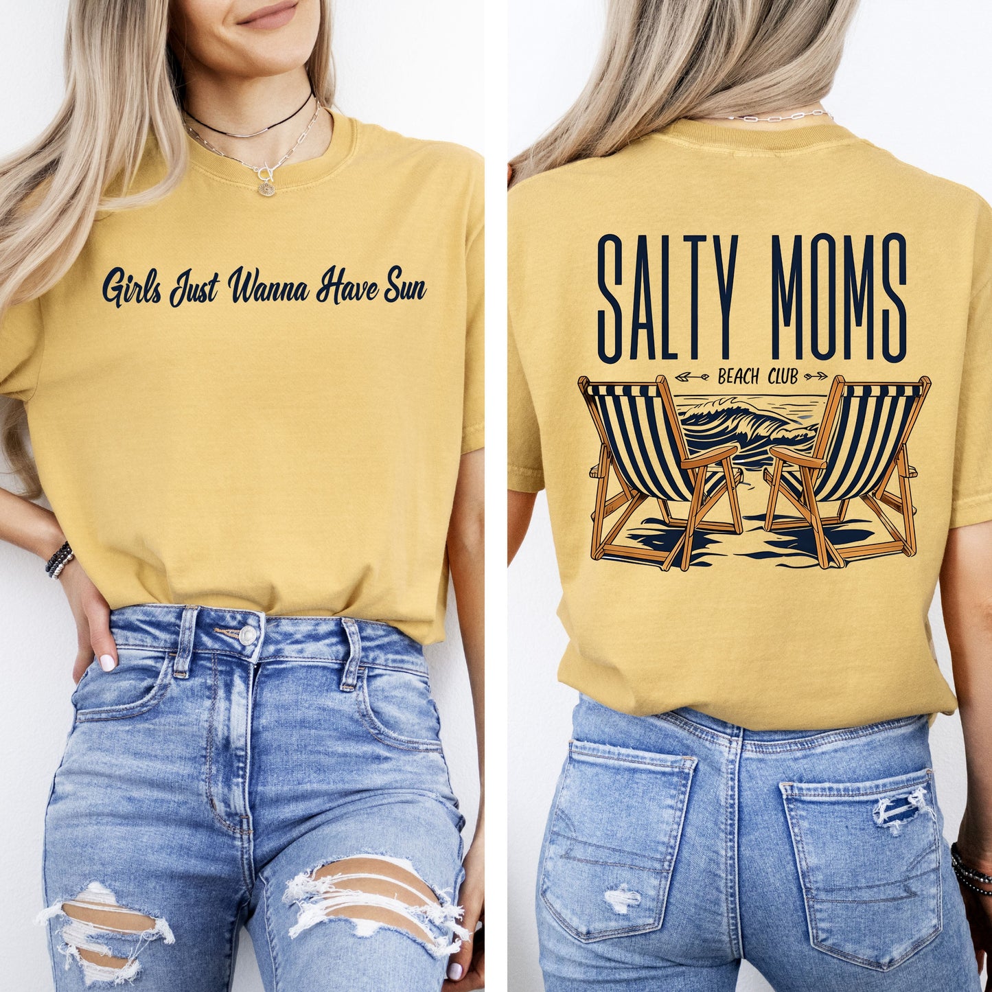 Salty Moms Beach Club, Mother's Day, Sun, Summer Tshirt Comfort Colors T-Shirt