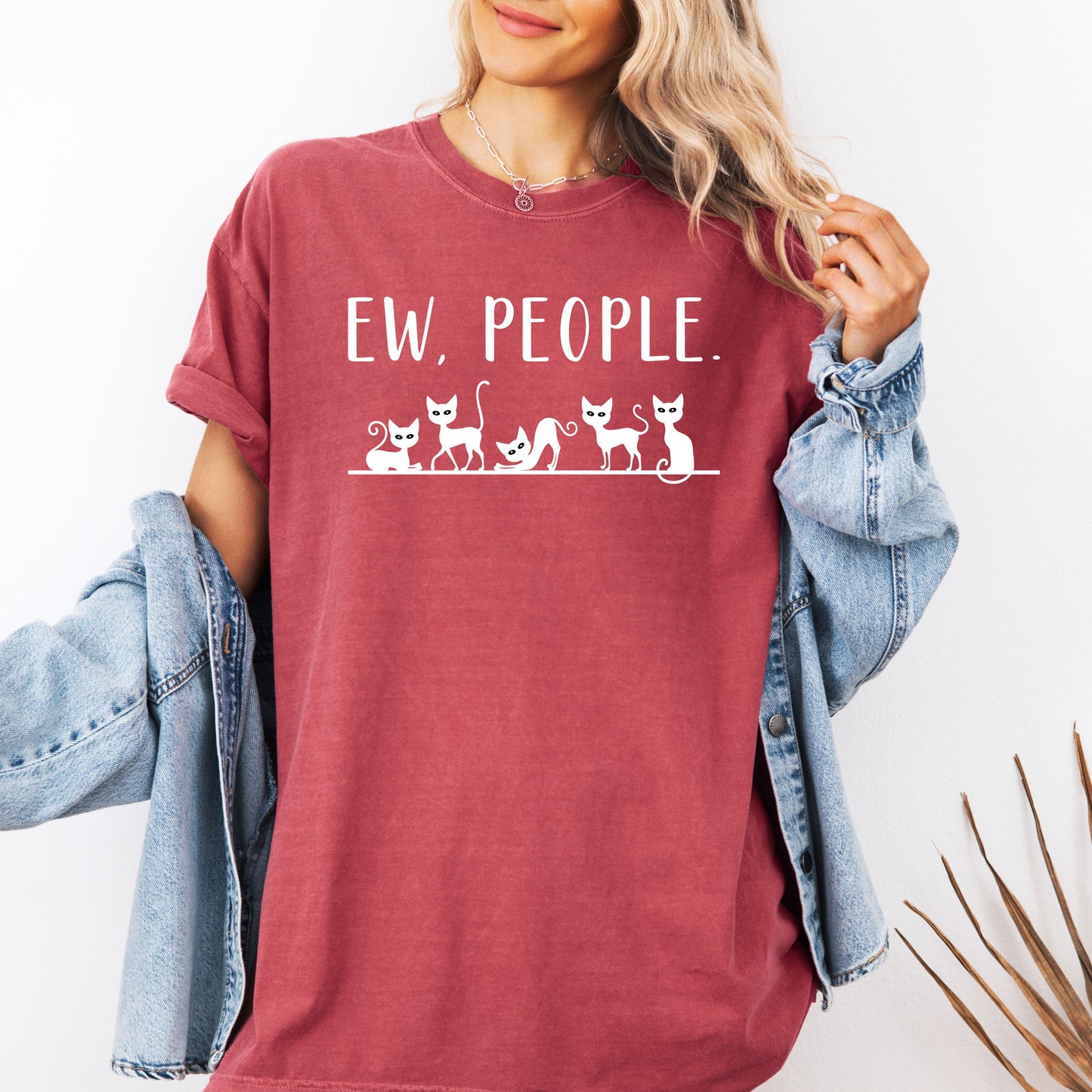 Ew, People, Sarcasm, Cats, Cat Lover, Animal Lover, Funny, Sarcastic Tshirt Comfort Colors T-Shirt