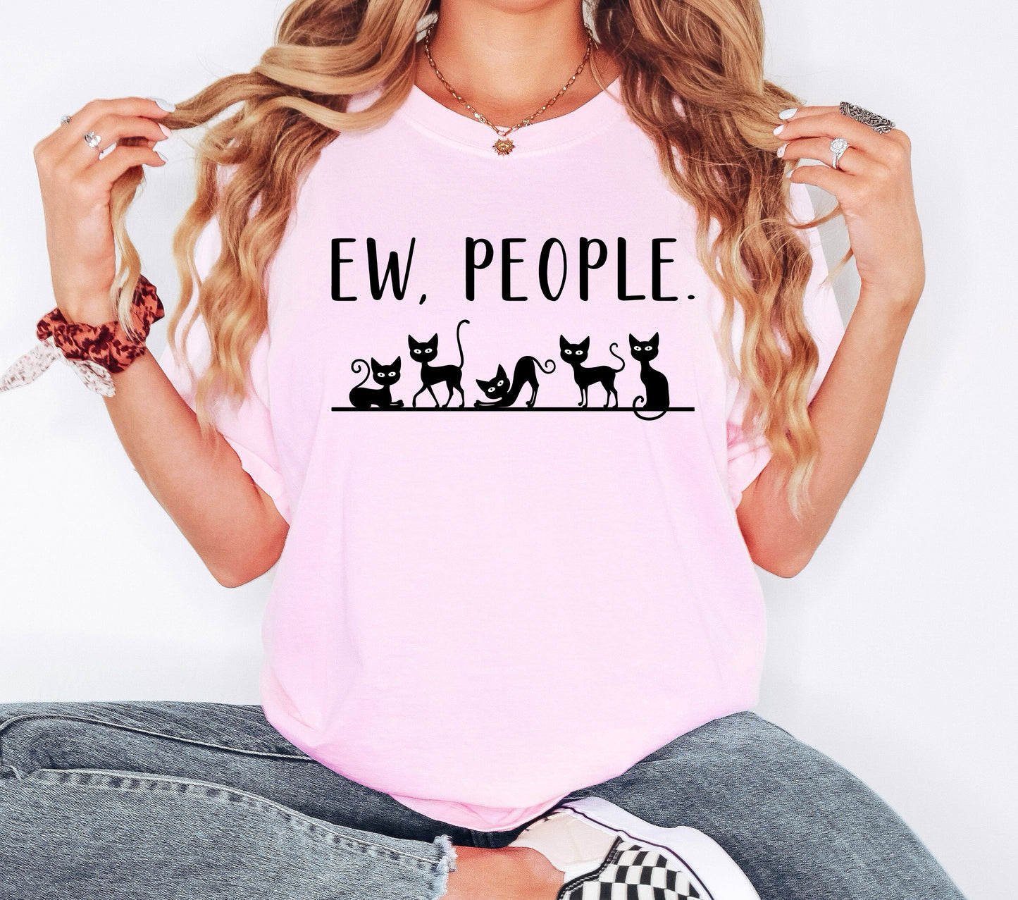 Ew, People, Sarcasm, Cats, Cat Lover, Animal Lover, Funny, Sarcastic Tshirt Comfort Colors T-Shirt