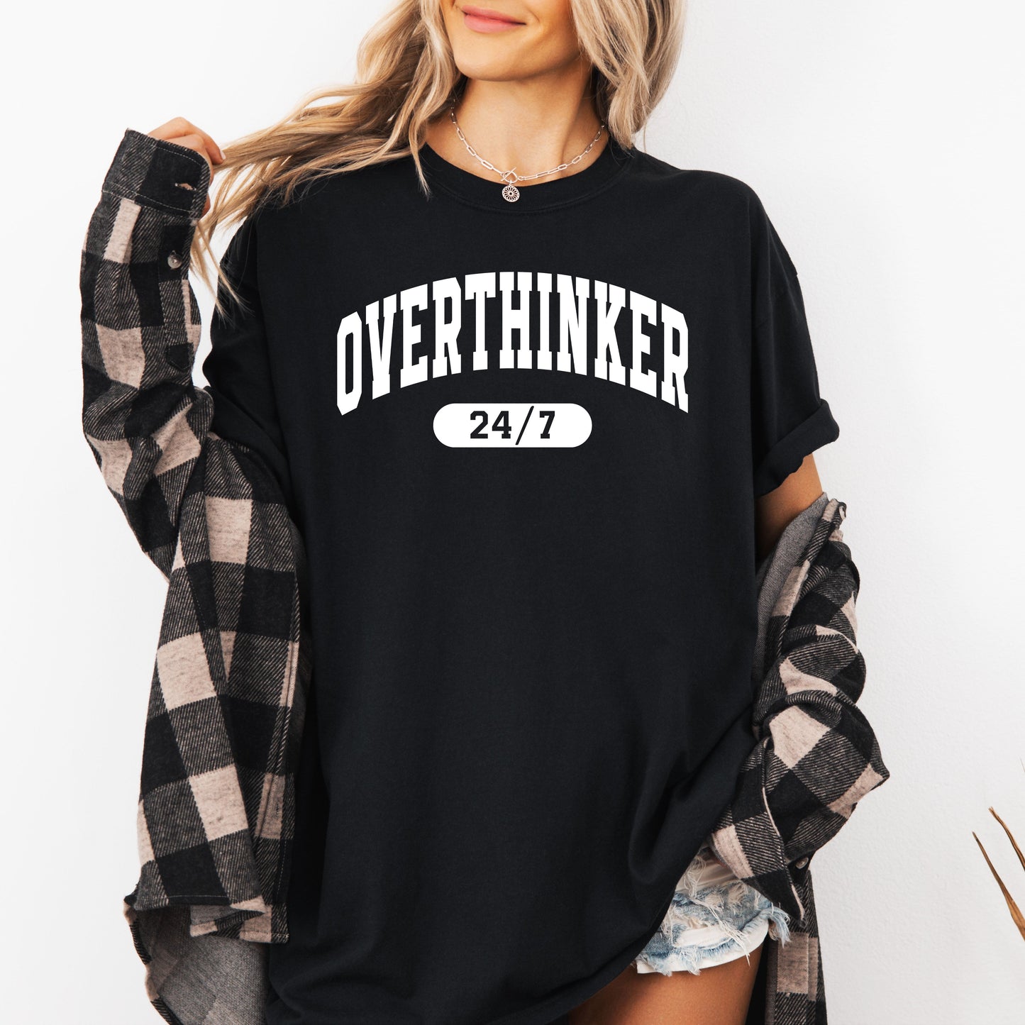 Overthinker 24/7, Motivational, Funny, Mom Life, Anxiety, Mother's Day Tshirt Comfort Colors T-Shirt