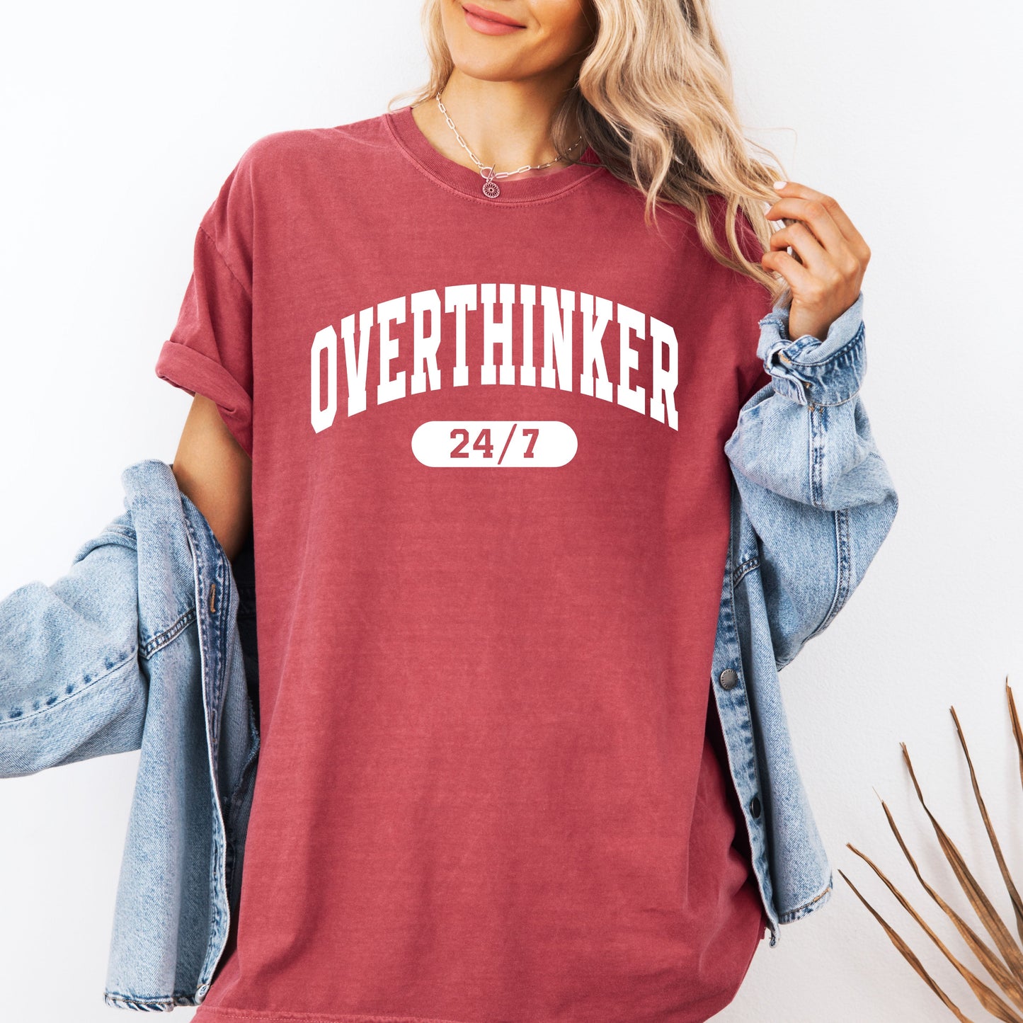 Overthinker 24/7, Motivational, Funny, Mom Life, Anxiety, Mother's Day Tshirt Comfort Colors T-Shirt