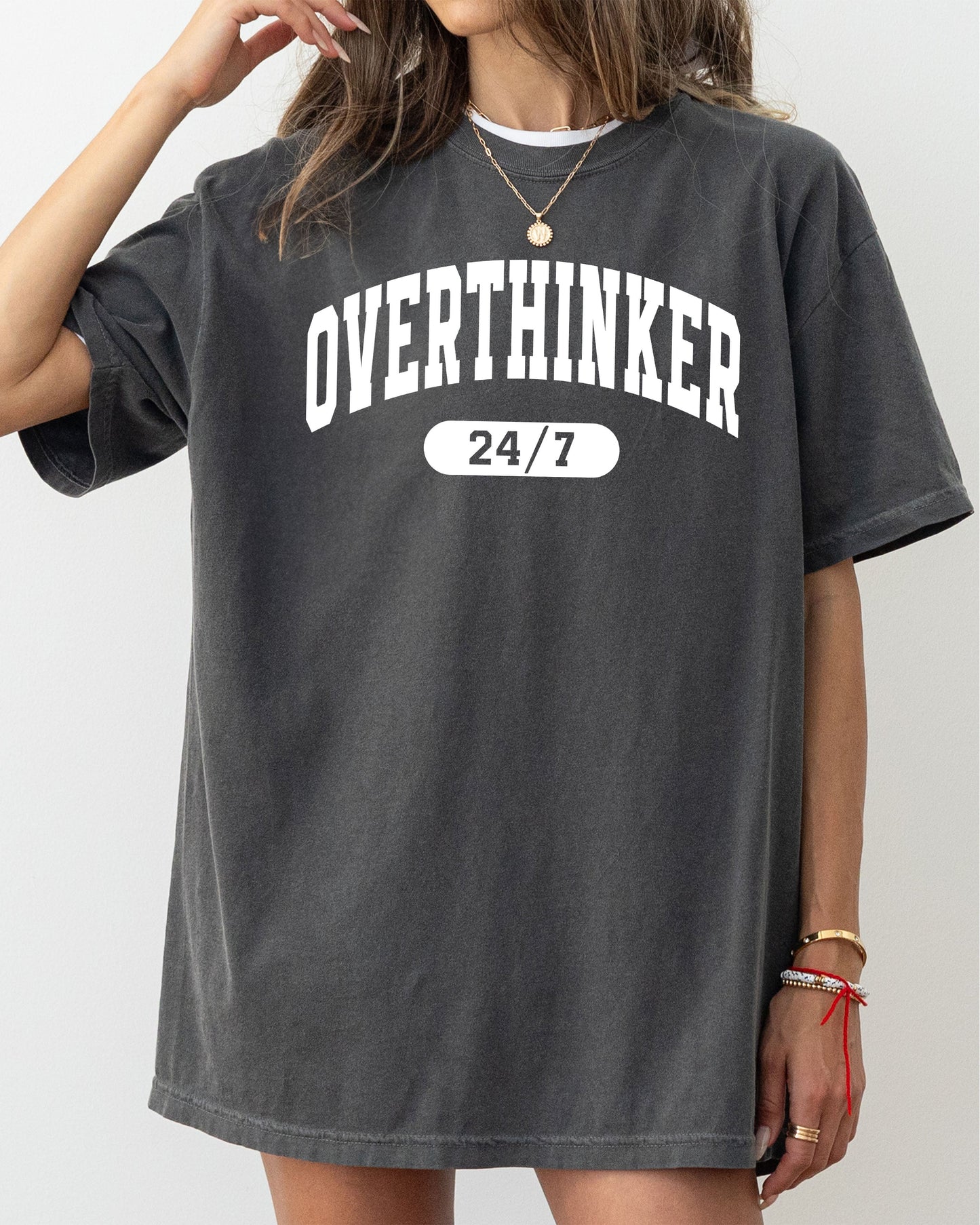 Overthinker 24/7, Motivational, Funny, Mom Life, Anxiety, Mother's Day Tshirt Comfort Colors T-Shirt