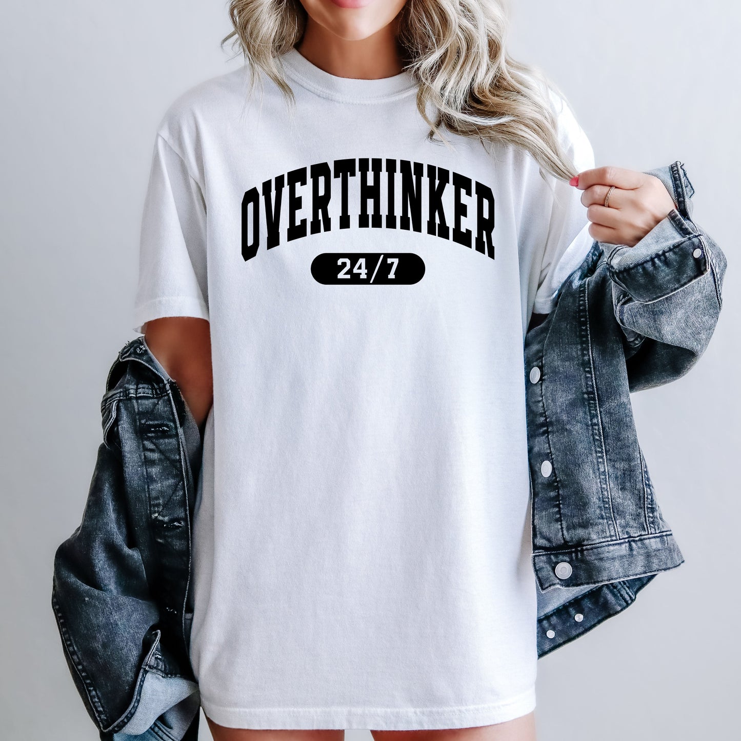 Overthinker 24/7, Motivational, Funny, Mom Life, Anxiety, Mother's Day Tshirt Comfort Colors T-Shirt