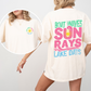 Lake Bum, Sun Rays, Lake Days, Front and Back, Boat, Summer , Comfort Colors T-Shirt
