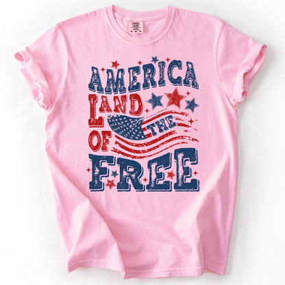 Land Of The Free, Fourth Of July, Patriotic, USA, America, Comfort Colors T-Shirt