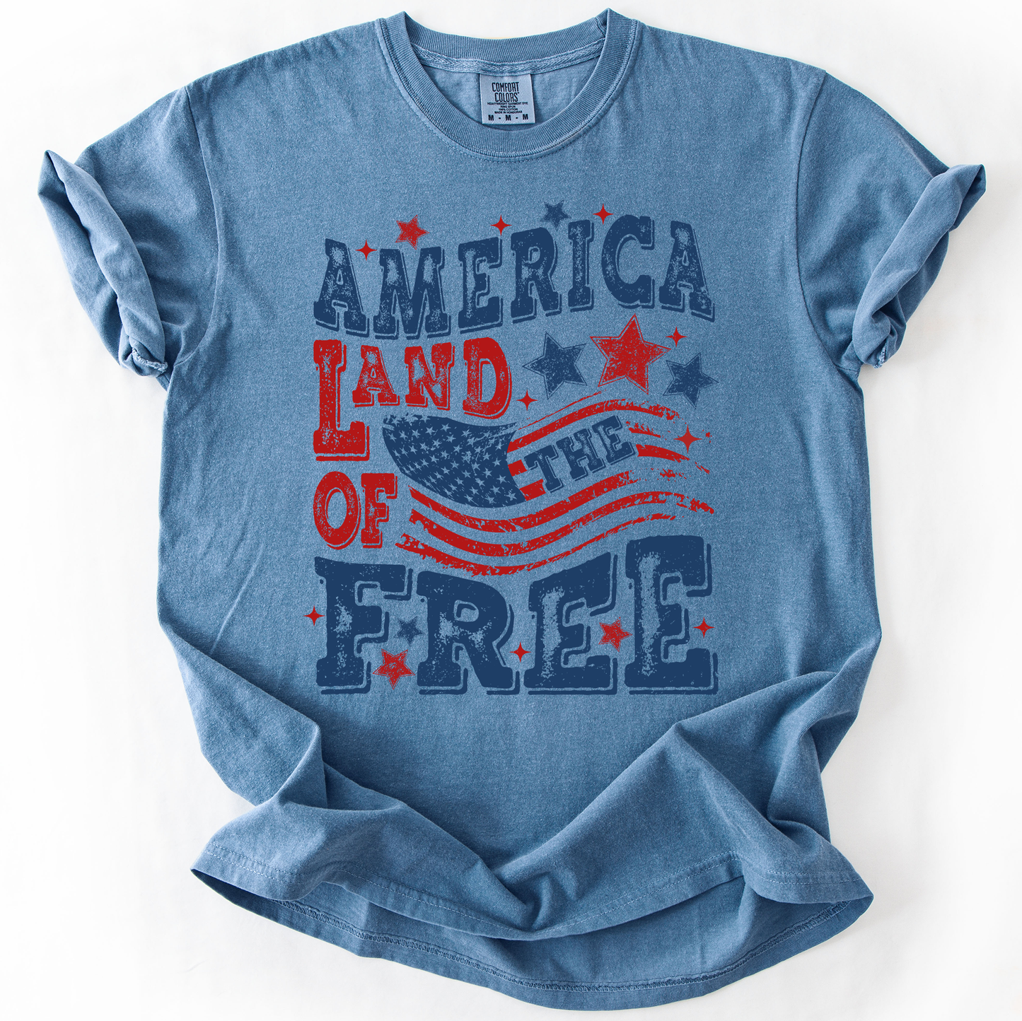 Land Of The Free, Fourth Of July, Patriotic, USA, America, Comfort Colors T-Shirt