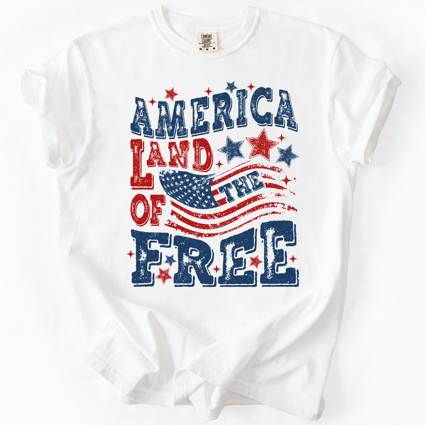 Land Of The Free, Fourth Of July, Patriotic, USA, America, Comfort Colors T-Shirt
