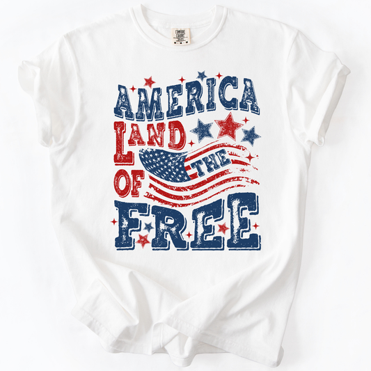 Land Of The Free, Fourth Of July, Patriotic, USA, America, Comfort Colors T-Shirt