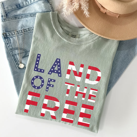 Land Of The Free Patriotic 4th of July Comfort Colors Tshirt