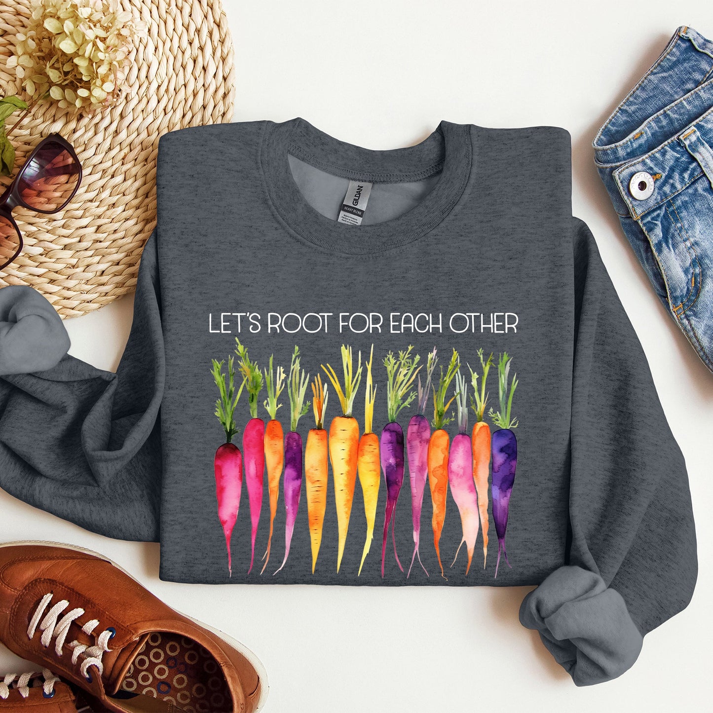Let's Root For Each Other, Gardening, Positivity Sweatshirt