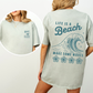 Life Is A Beach, Make Some Waves, Retro, Front and Back, Summer, Comfort Colors T-Shirt