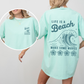 Life Is A Beach, Make Some Waves, Retro, Front and Back, Summer, Comfort Colors T-Shirt