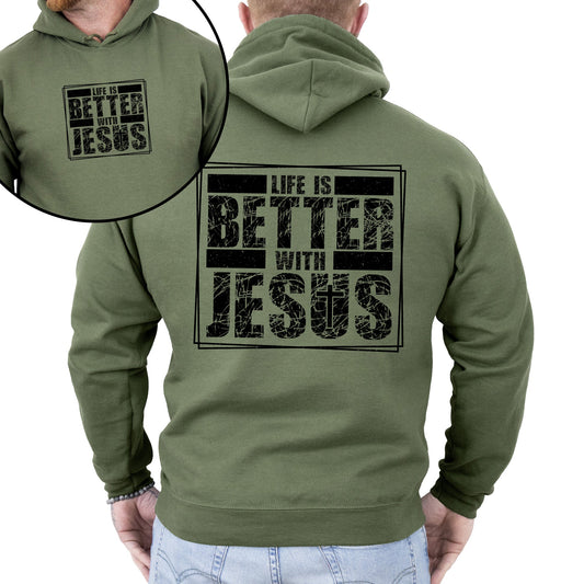 Life Is Better With Jesus, Christian, Religious, Faith, Gospel Hoodie, Hooded Sweatshirt