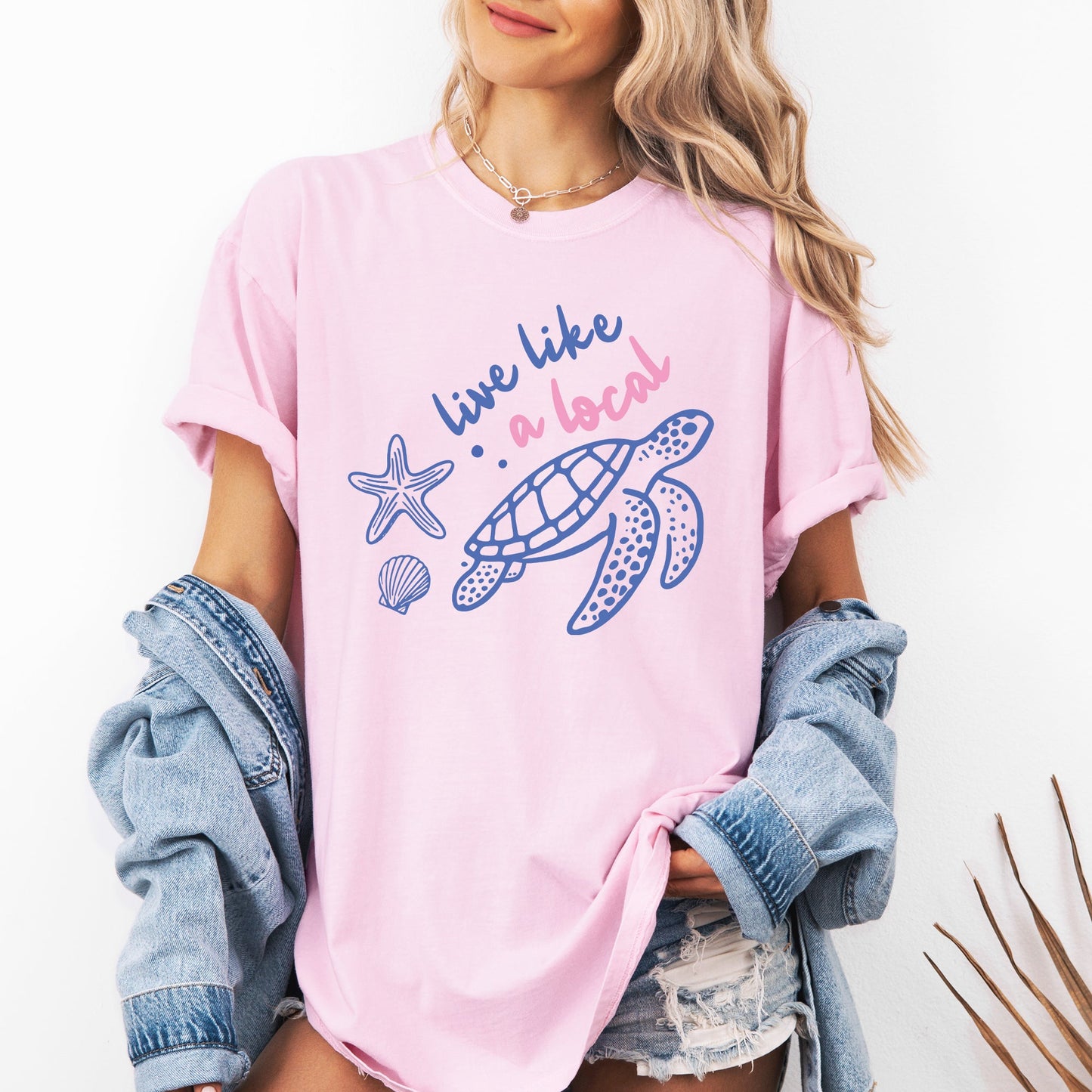 Live Like A Local, Beach, Sea Turtle, Summer, Ocean, Sea, Comfort Colors T-Shirt