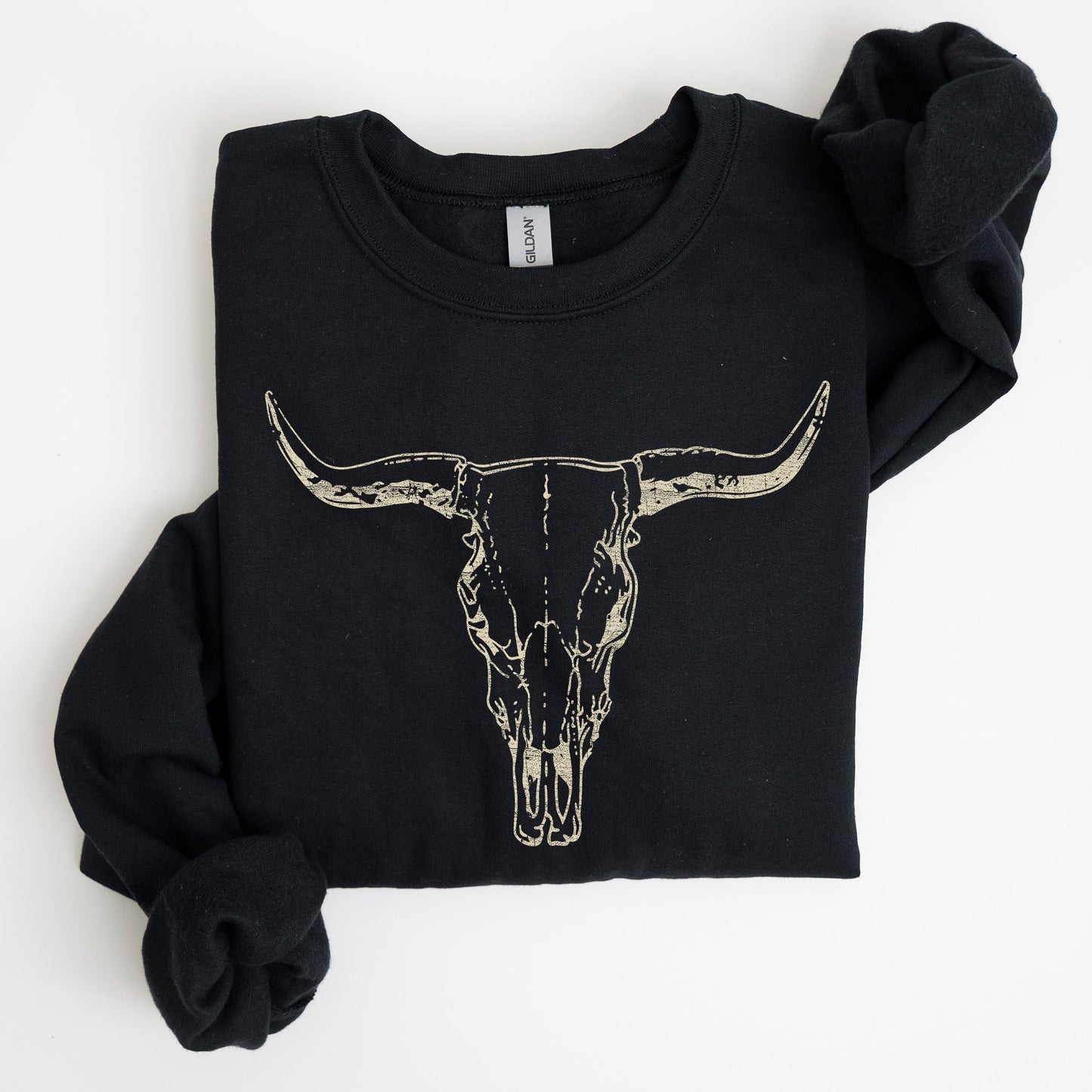 Long Horn, Cow Skull, Rodeo, Cowboy Sweatshirt