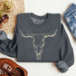 Long Horn, Cow Skull, Rodeo, Cowboy Sweatshirt