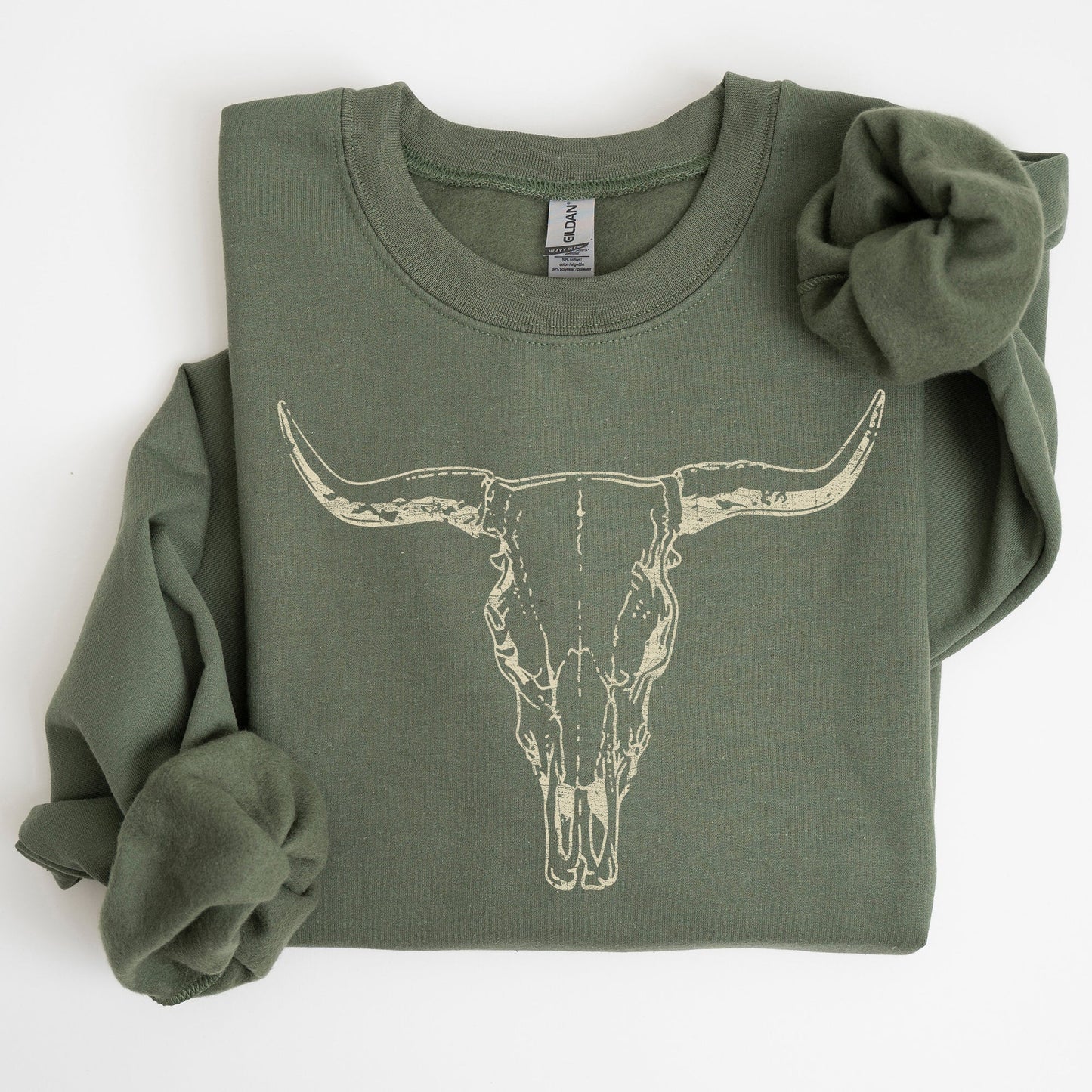 Long Horn, Cow Skull, Rodeo, Cowboy Sweatshirt