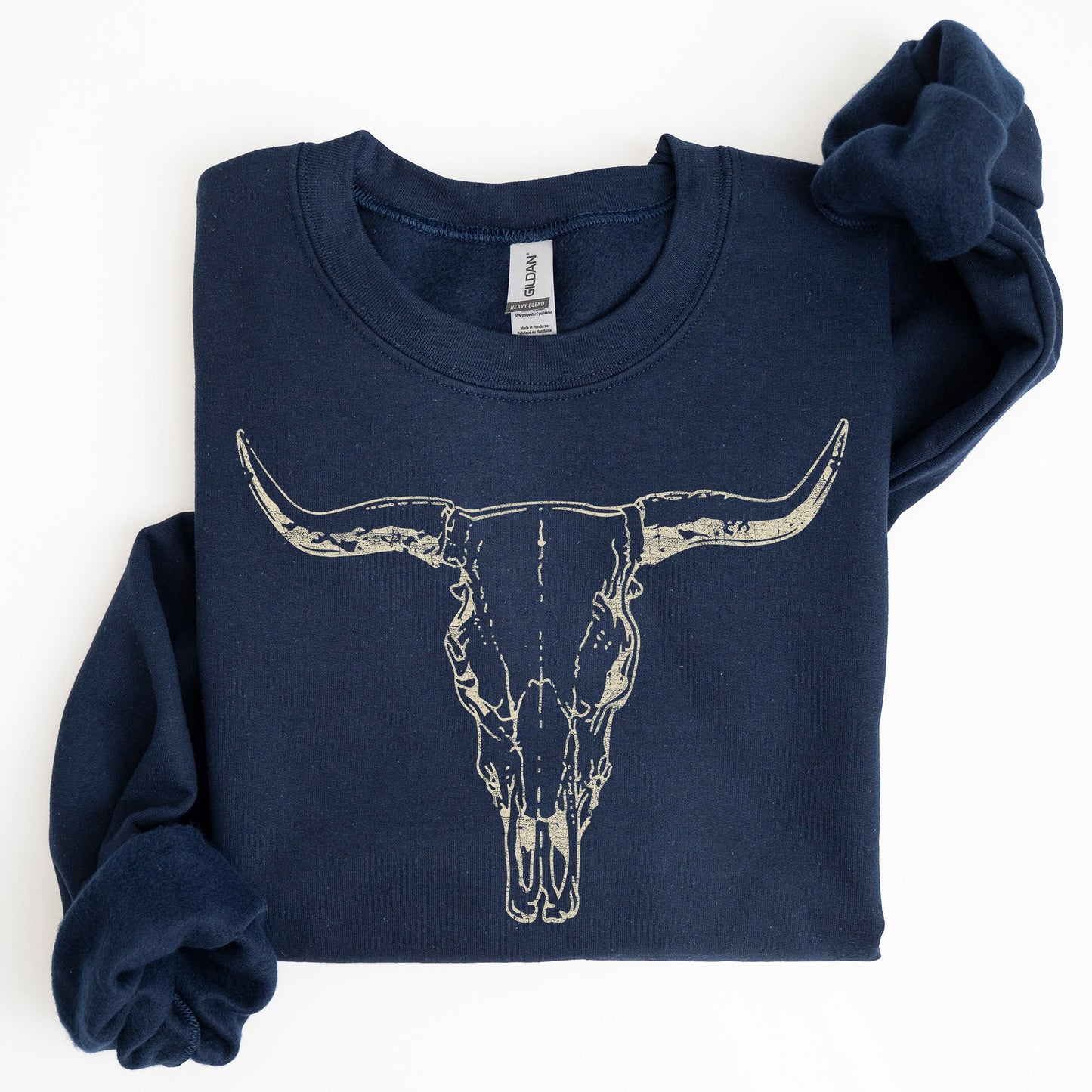 Long Horn, Cow Skull, Rodeo, Cowboy Sweatshirt