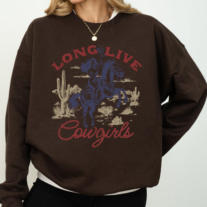 Long Live Cowgirls, Horse, Cowboy Western Country Sweatshirt