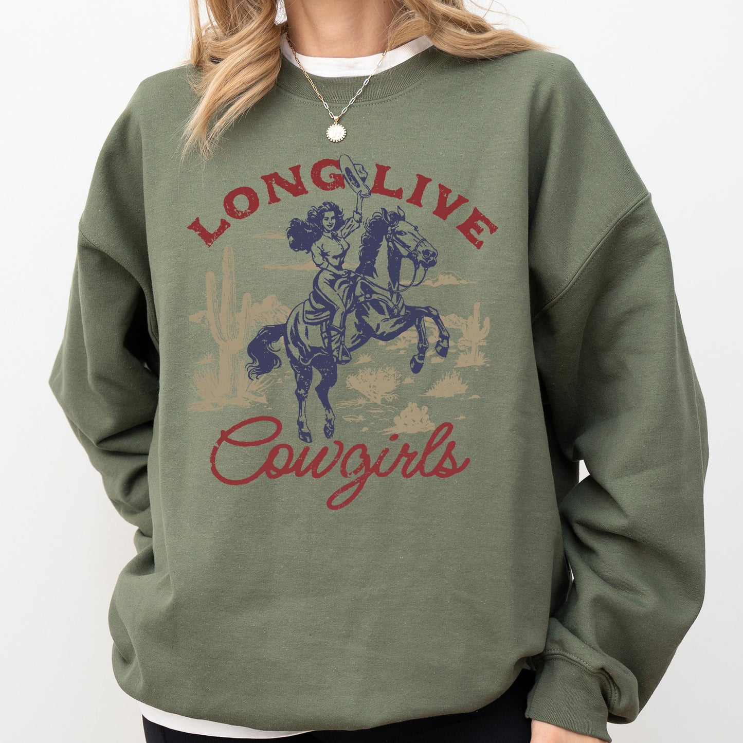 Long Live Cowgirls, Horse, Cowboy Western Country Sweatshirt