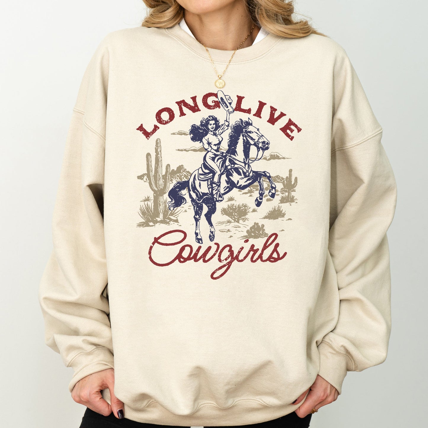 Long Live Cowgirls, Horse, Cowboy Western Country Sweatshirt