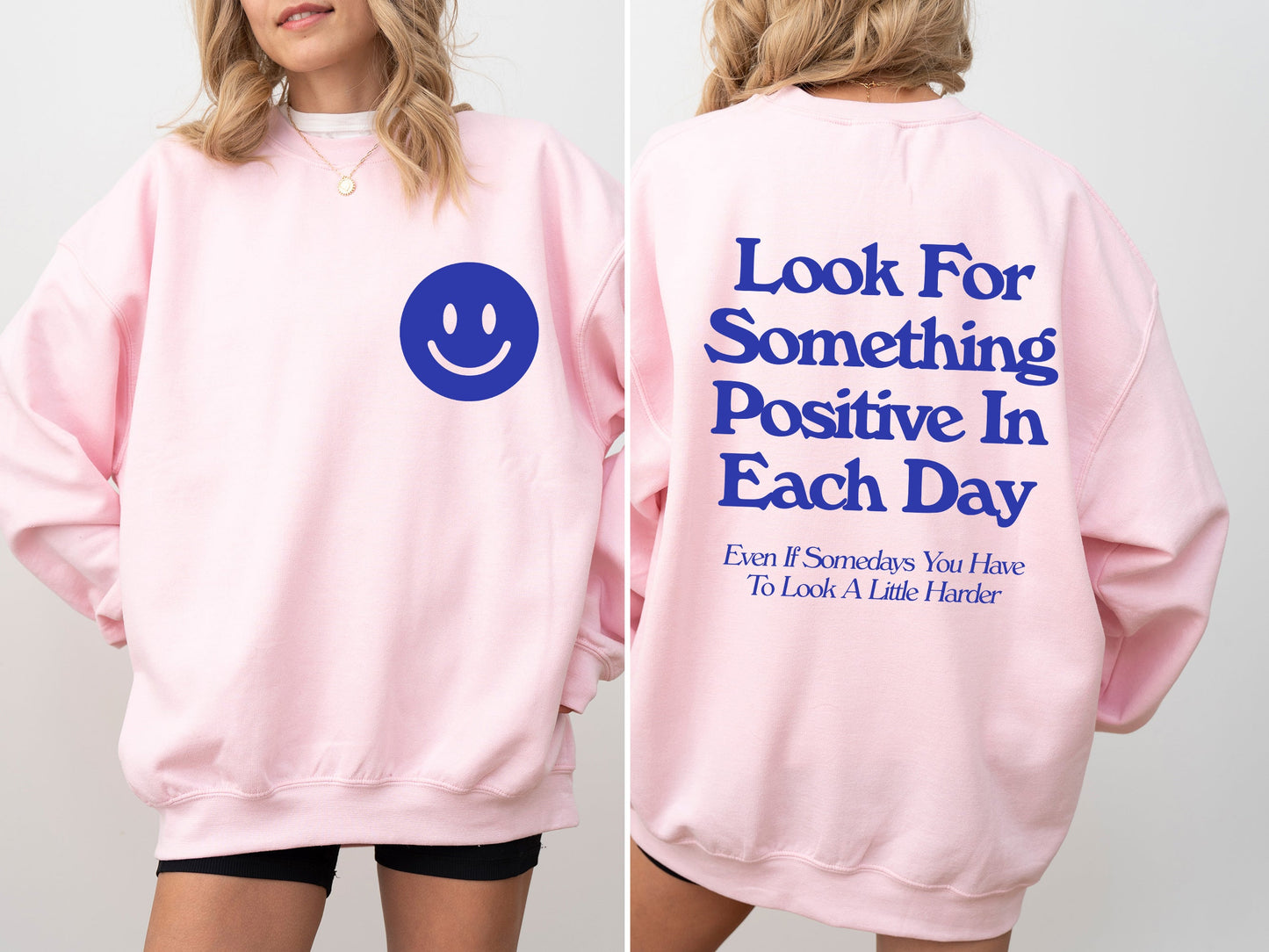 Look For Something Positive, Pocket Print, Self Love, Self Care Sweatshirt