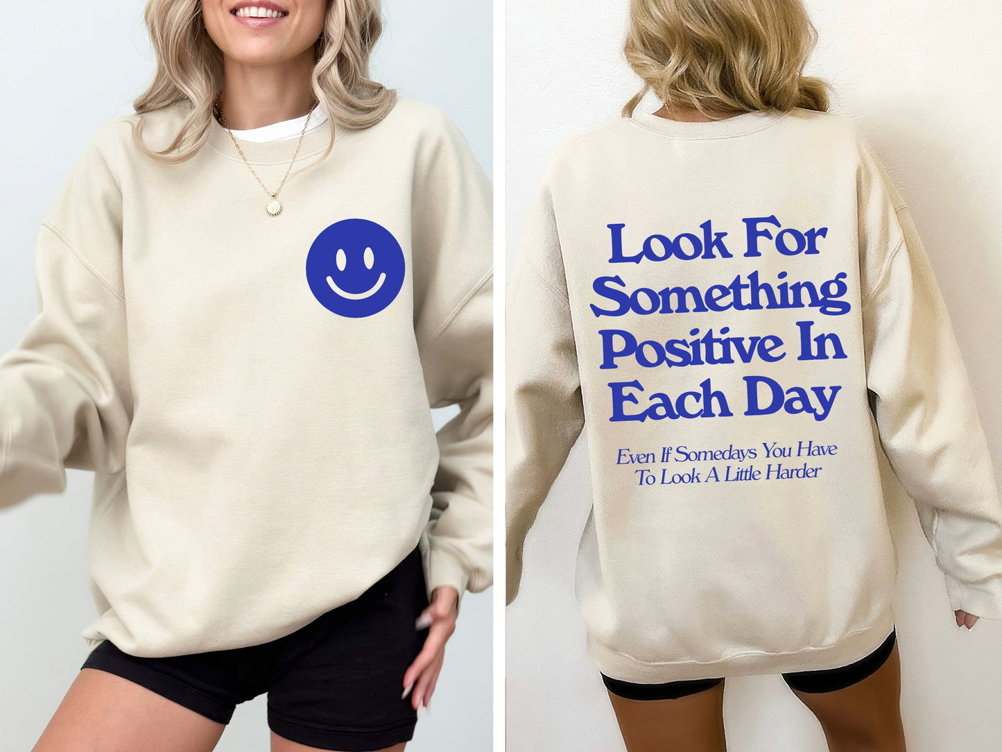 Look For Something Positive, Pocket Print, Self Love, Self Care Sweatshirt